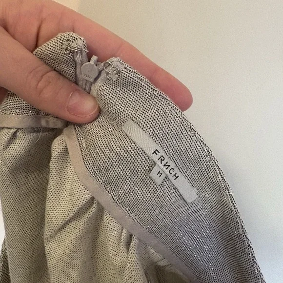 FRNCH Pleated Midi Skirt Print Women's Size M Silver Metallic - Picture 2 of 6